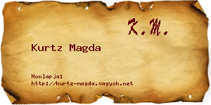 Kurtz Magda névjegykártya
